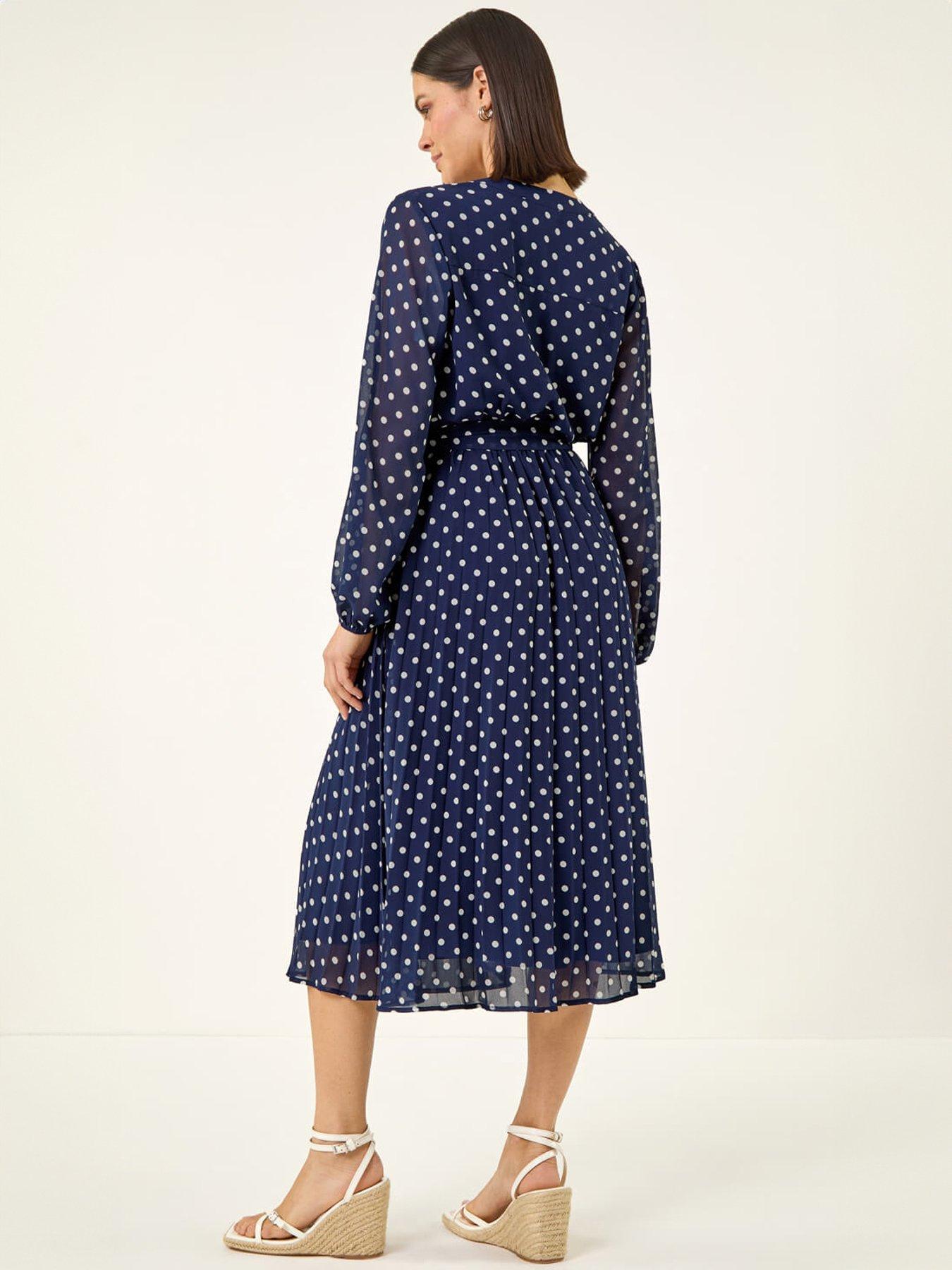 roman-spot-print-pleated-midi-dressstillFront