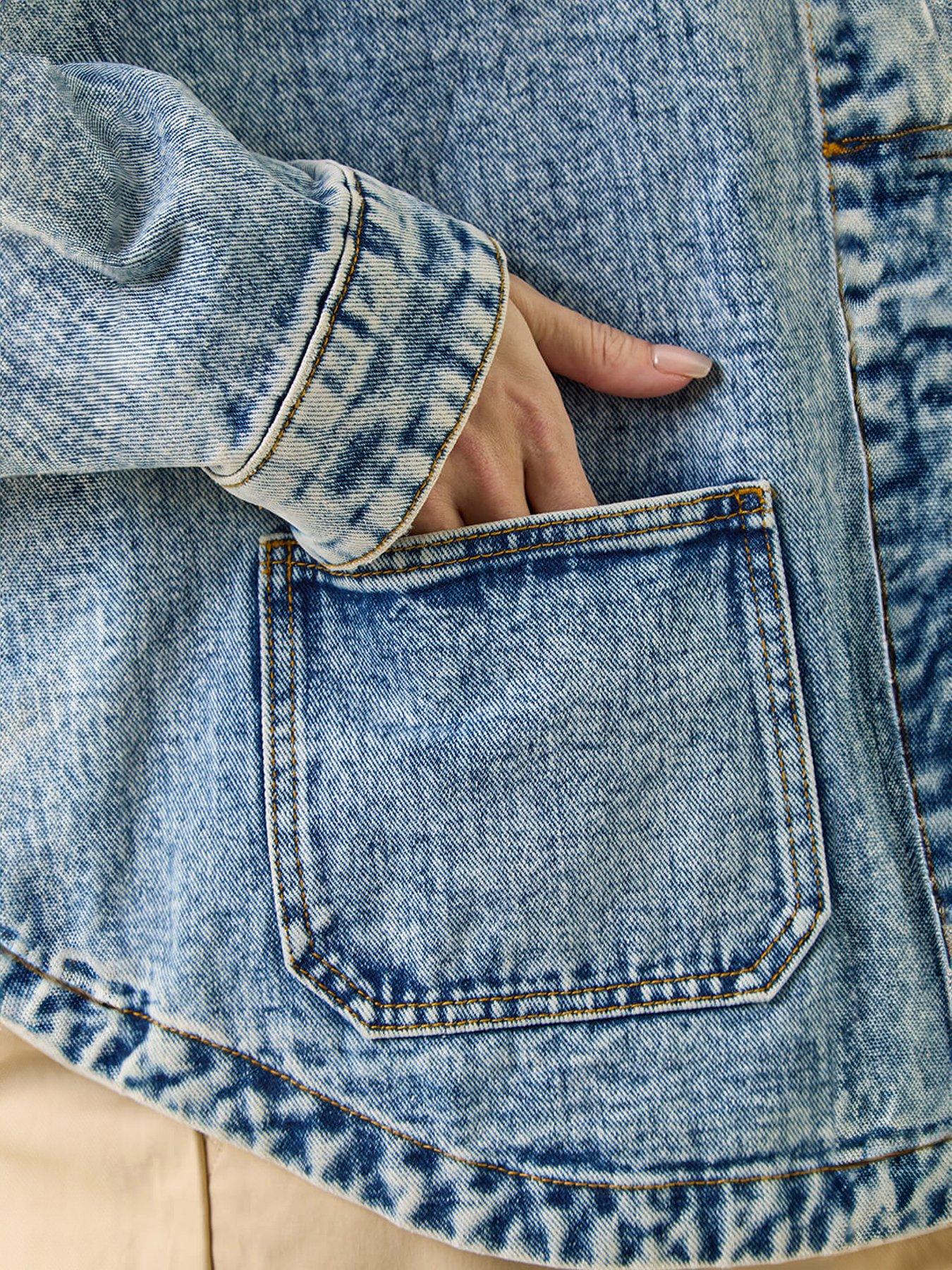 Image 5 of 5 of Roman Denim Button Front Pocket Jacket