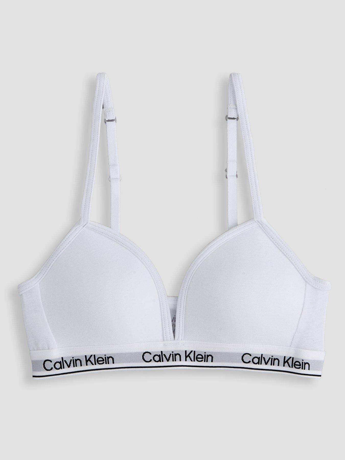 Image 1 of 4 of Calvin Klein Girls Triangle Bra - White
