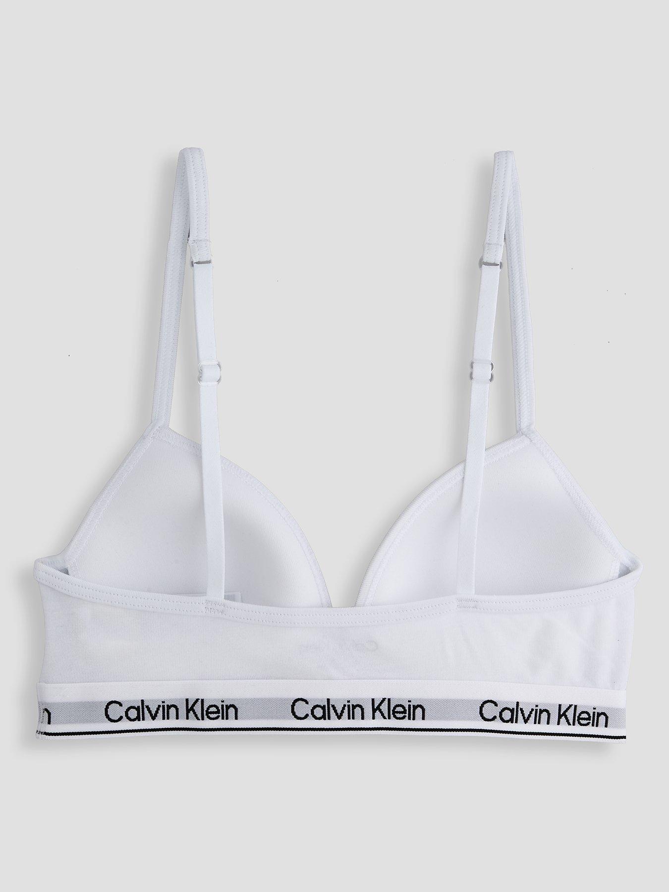 Image 2 of 4 of Calvin Klein Girls Triangle Bra - White