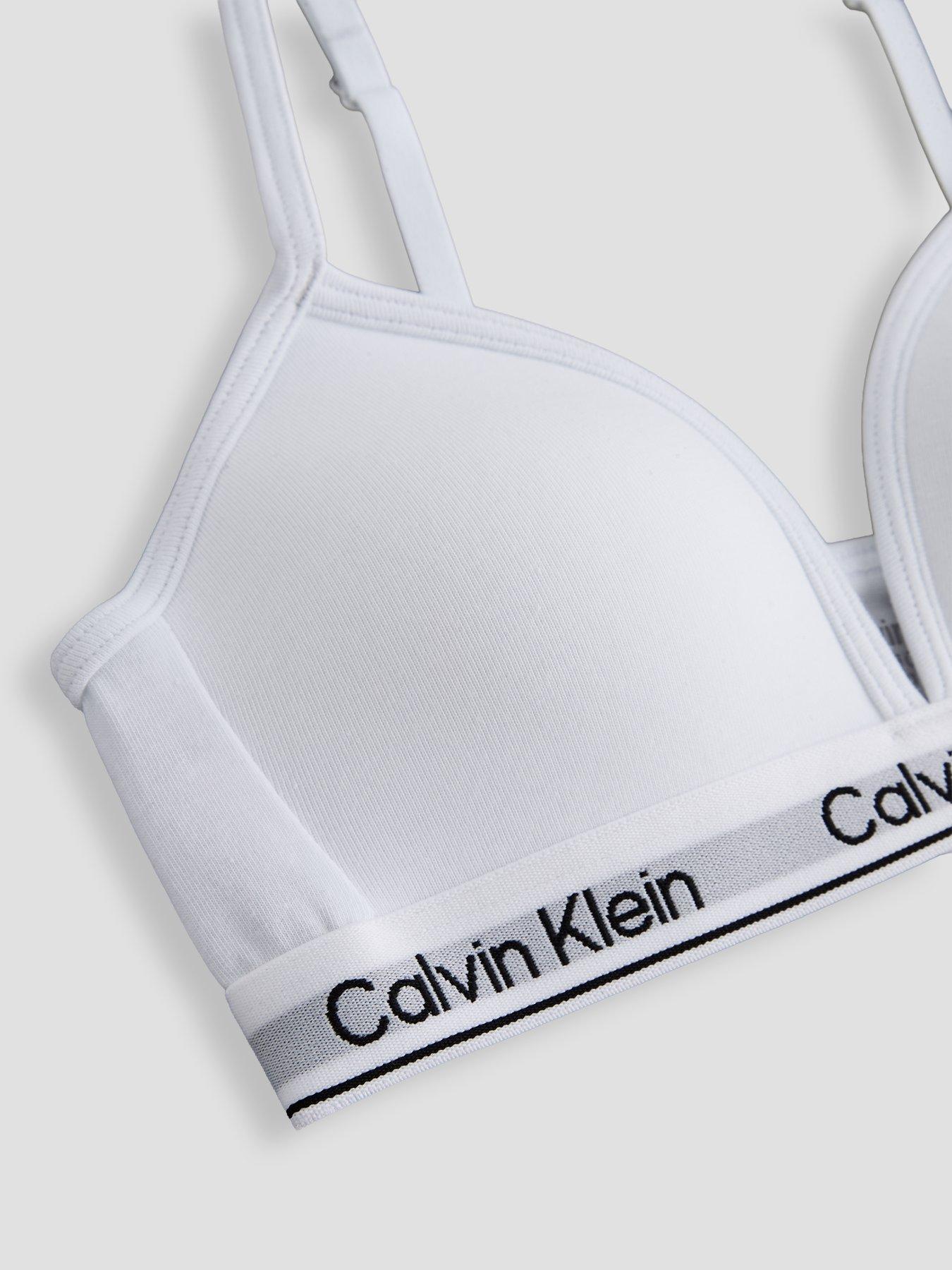 Image 3 of 4 of Calvin Klein Girls Triangle Bra - White
