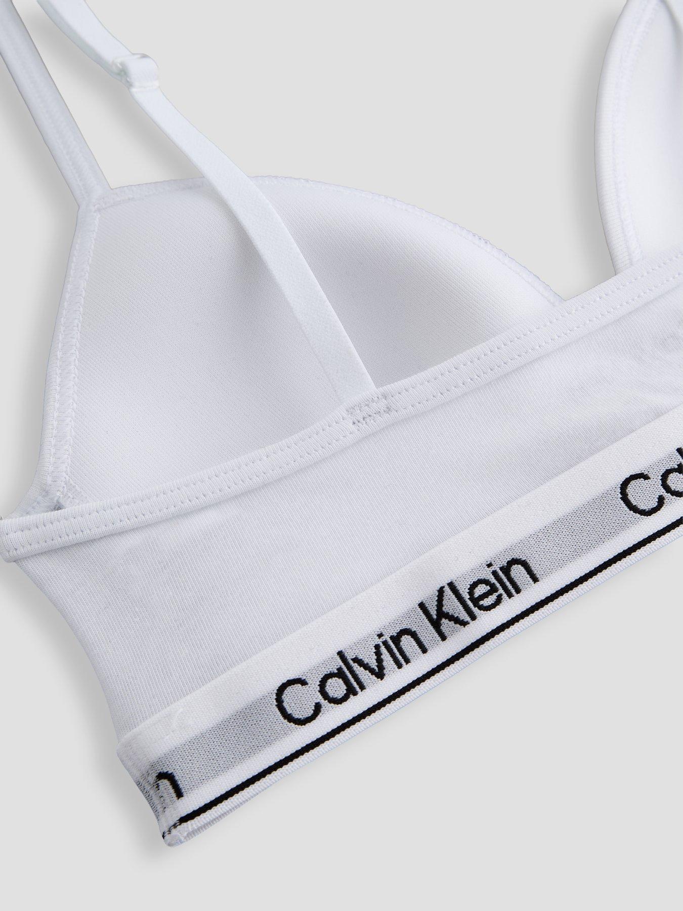 Image 4 of 4 of Calvin Klein Girls Triangle Bra - White