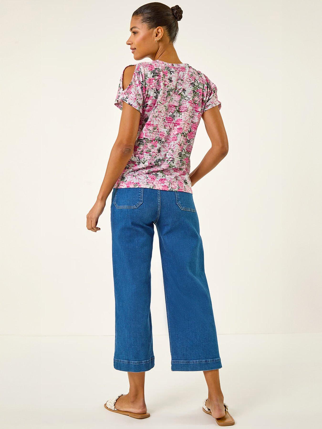 Image 2 of 5 of Roman Floral Print Burnout Tie Top