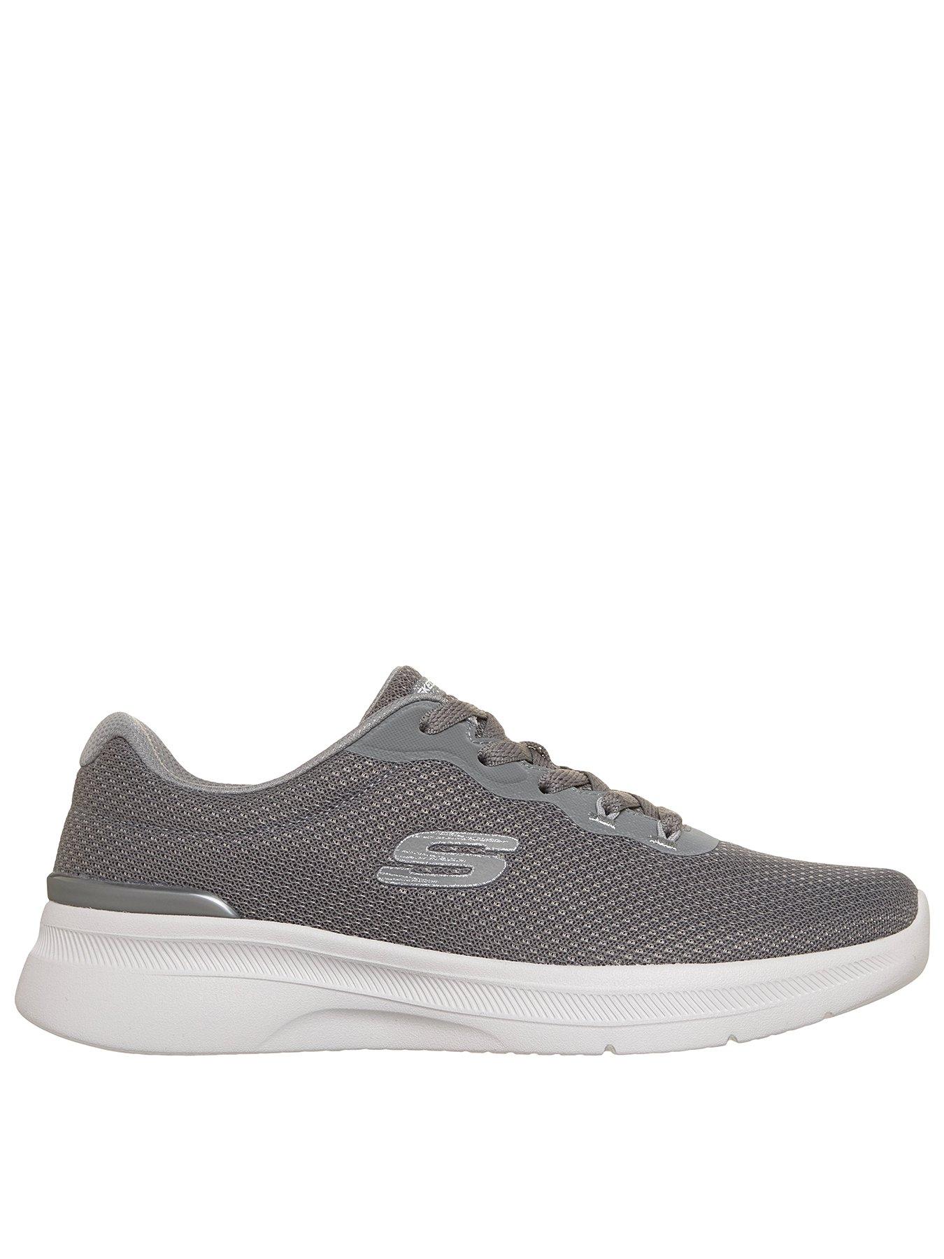 Skechers Women's Relaxed Fit Mesh Trainers - Charcoal in Grey