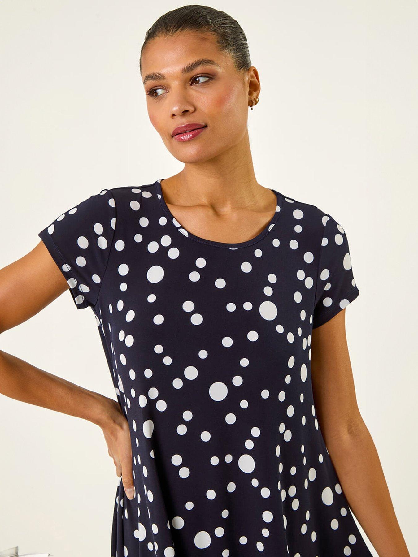 roman-spot-print-hanky-hem-stretch-topoutfit