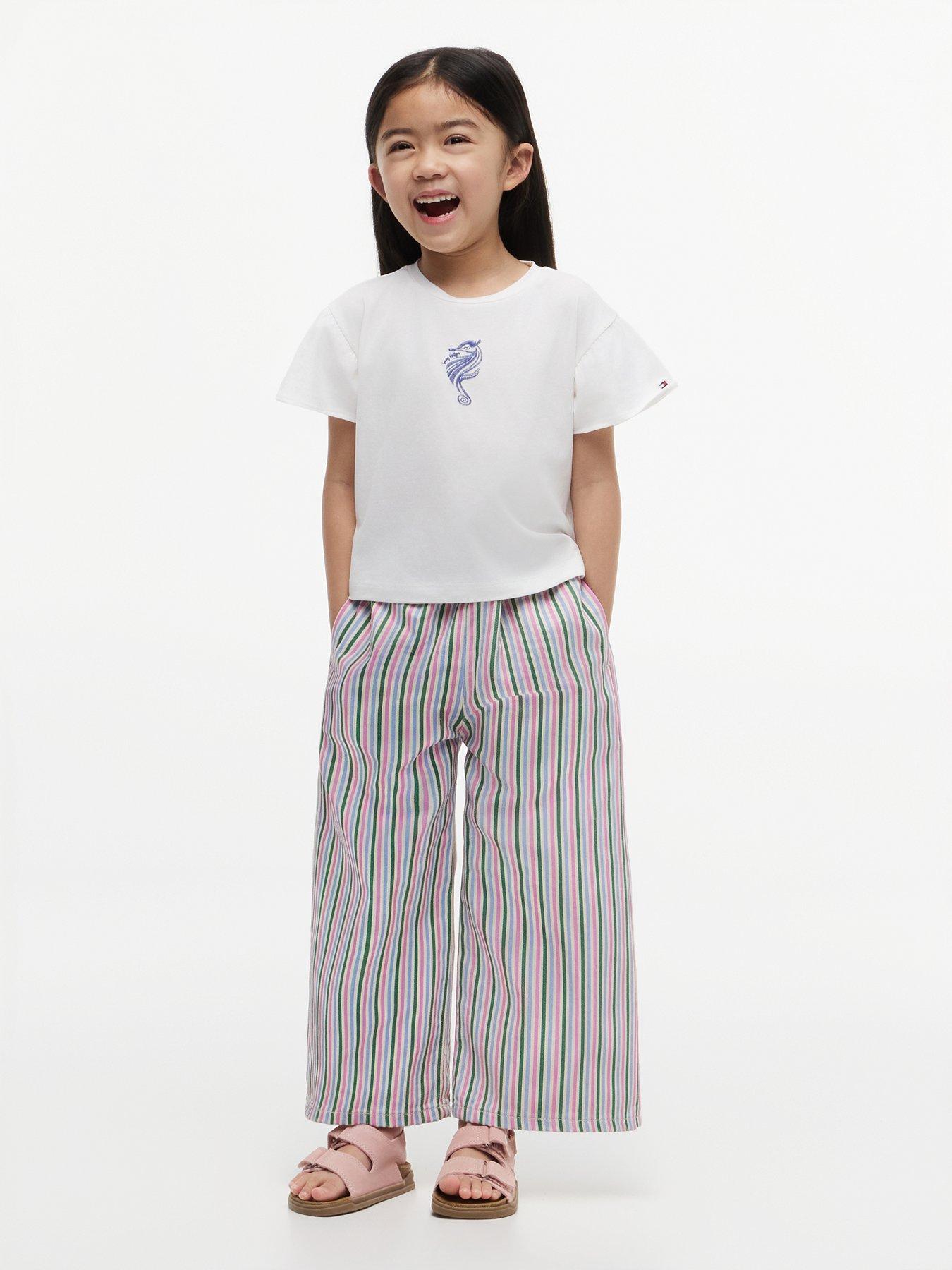 Image 3 of 5 of Tommy Hilfiger Younger Girls Stripe Denim Culottes - Multi