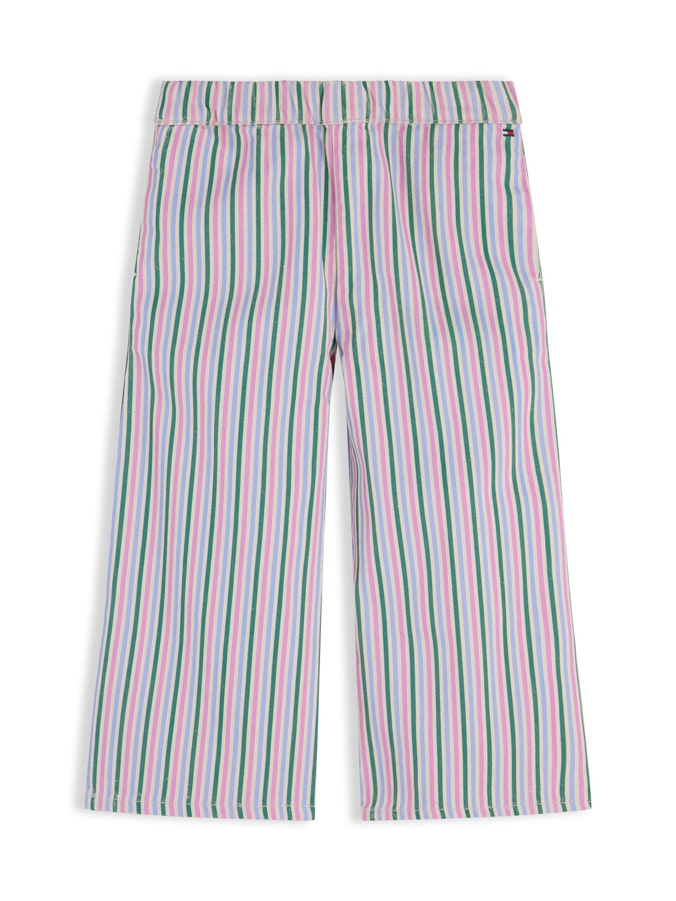 Image 4 of 5 of Tommy Hilfiger Younger Girls Stripe Denim Culottes - Multi