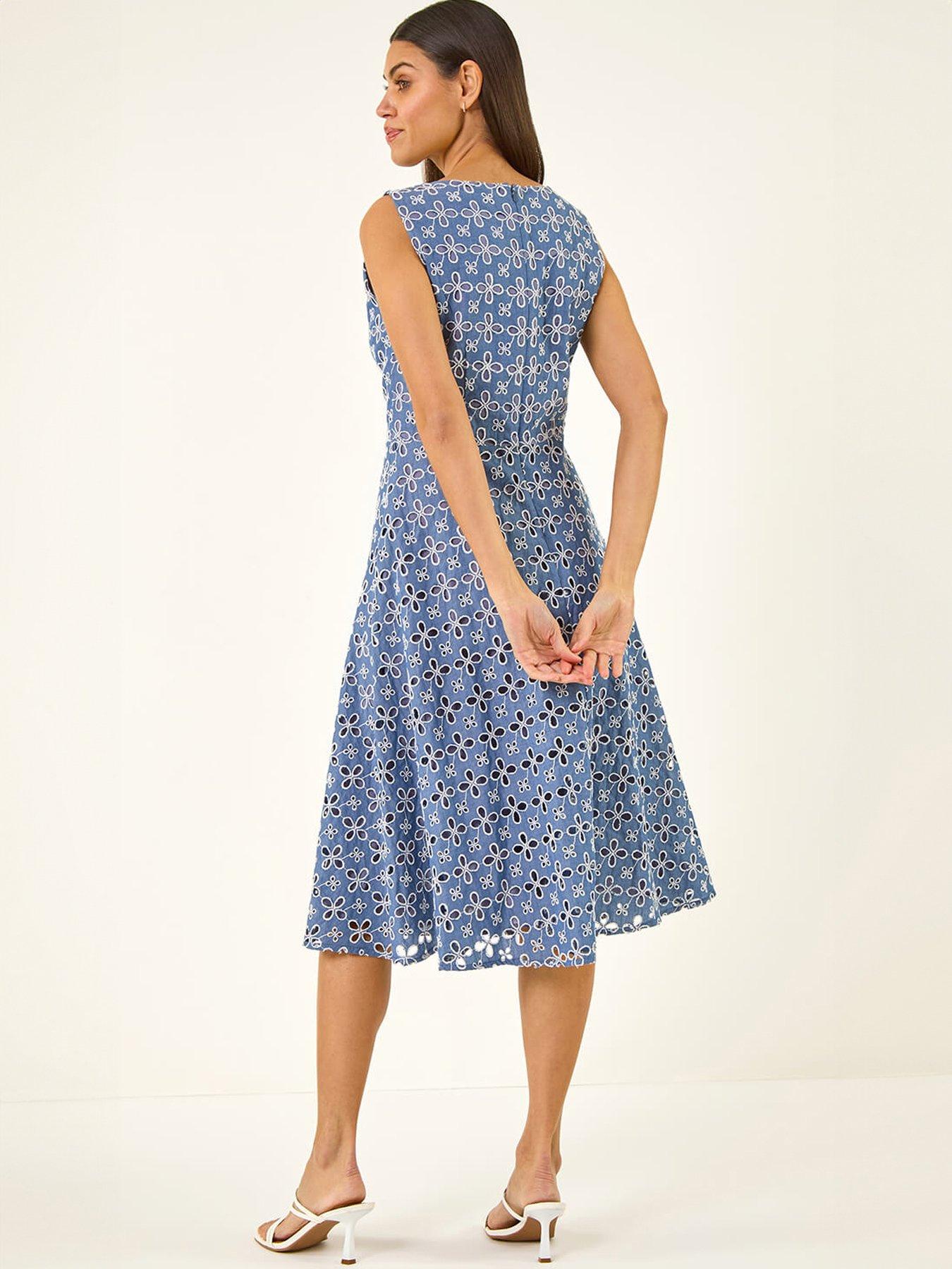 Image 2 of 5 of Roman Embroidered Midi Dress