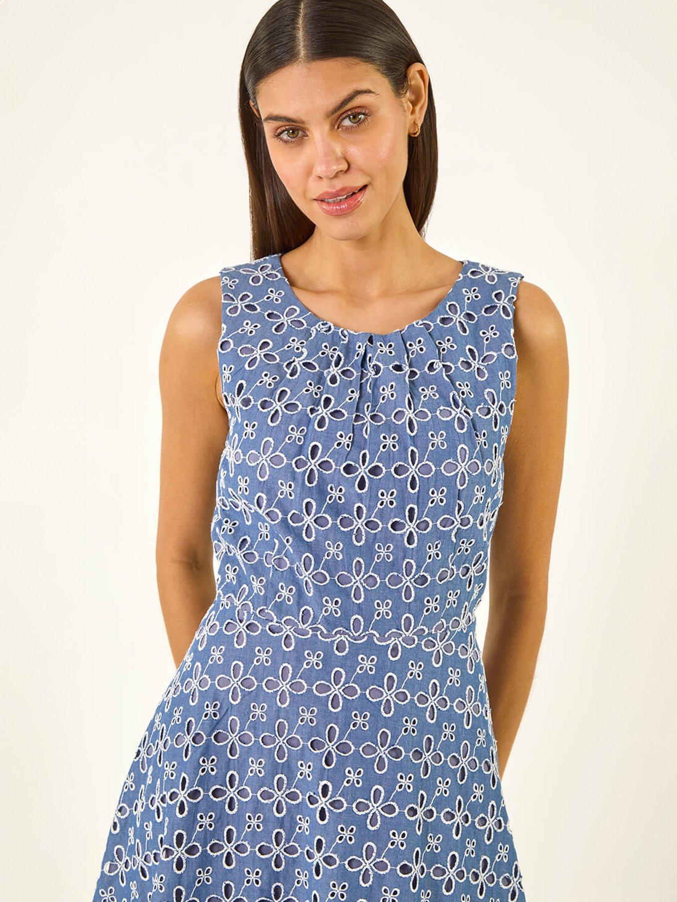 Image 4 of 5 of Roman Embroidered Midi Dress