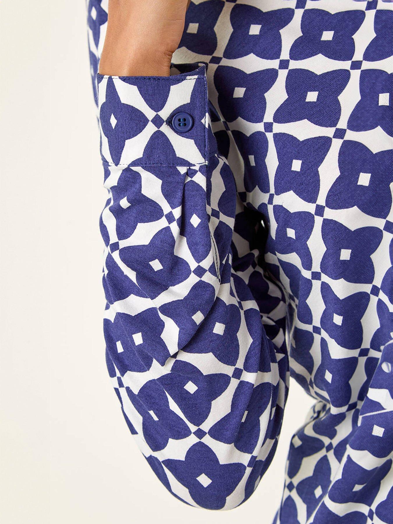 Image 5 of 5 of Roman Geo Print Stretch Mock Shirt