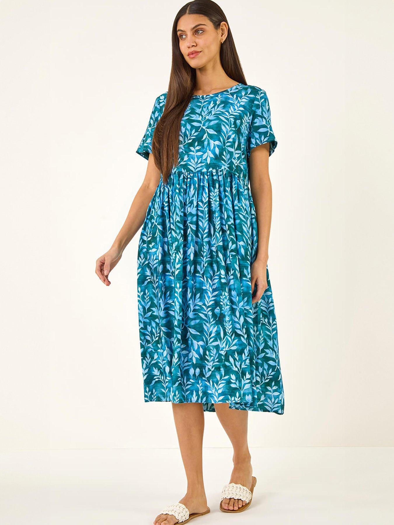 roman-leaf-print-smock-midi-dressback