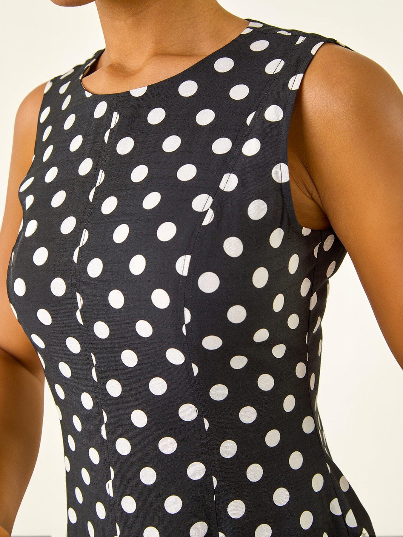 Image 4 of 4 of Roman Spot Print Panel Midi Dress