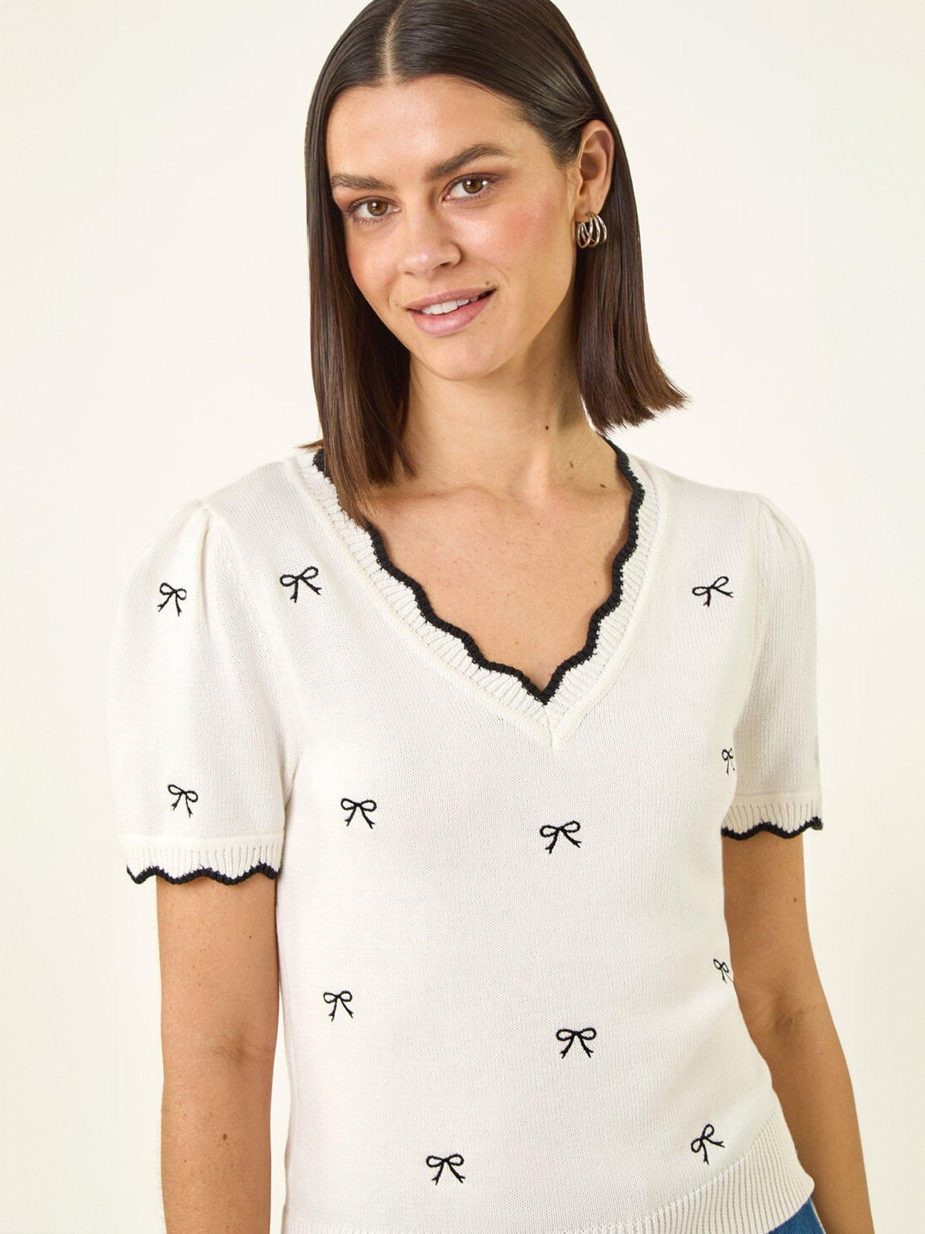 roman-bow-v-neck-knit-topoutfit