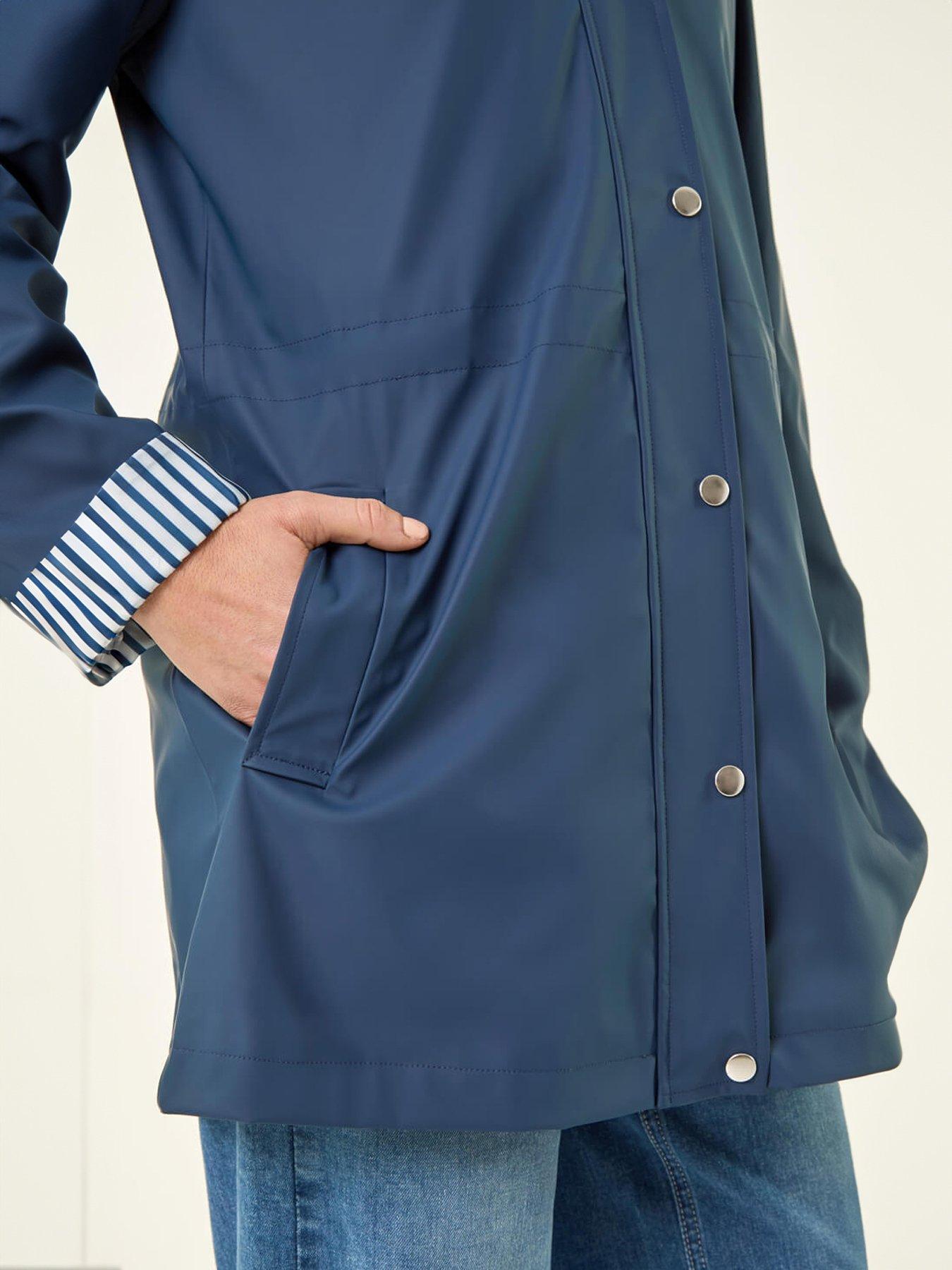 Image 5 of 5 of Roman Hooded Stripe Rainmac Jacket