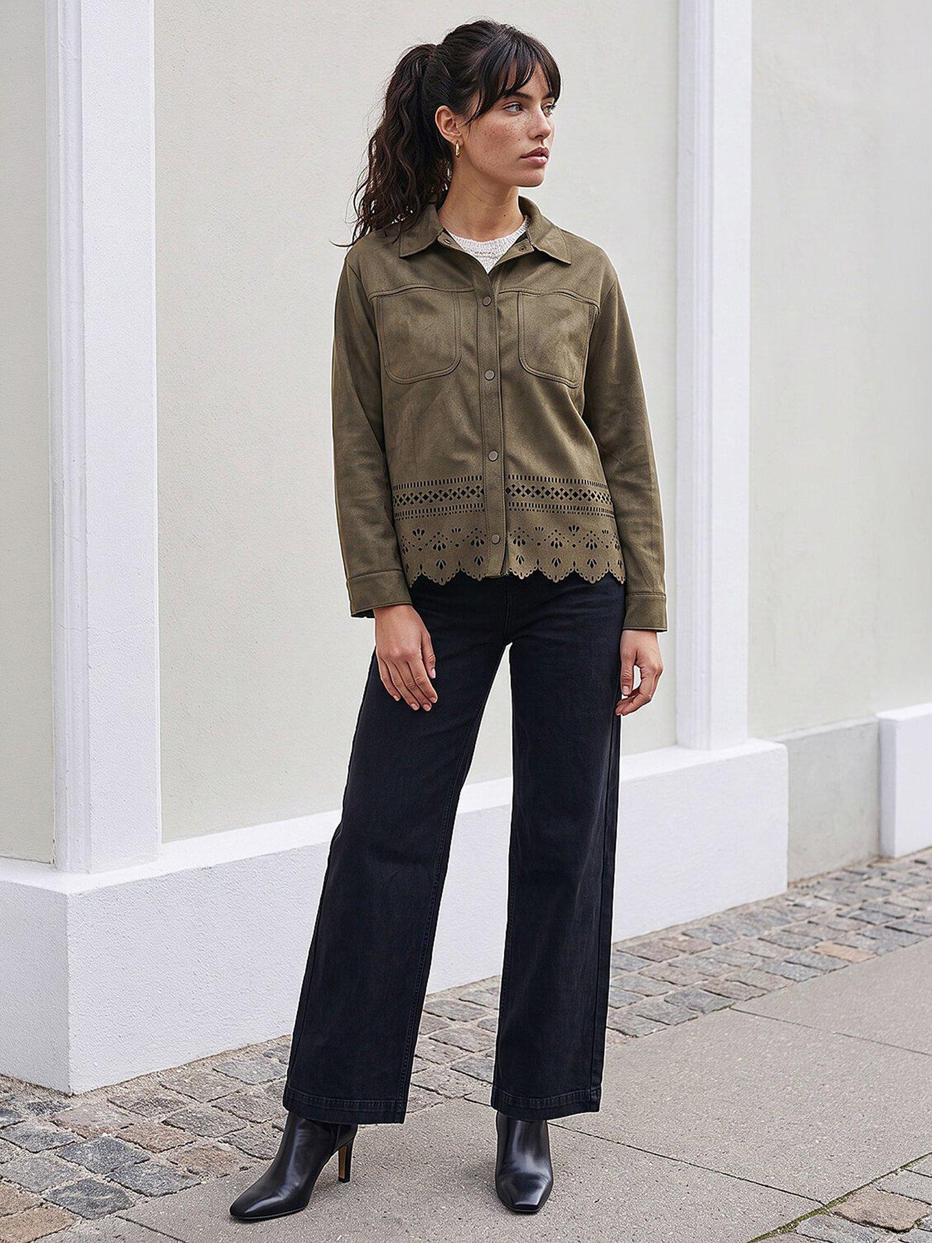 Image 4 of 5 of Roman Faux Suede Cut Out Shacket