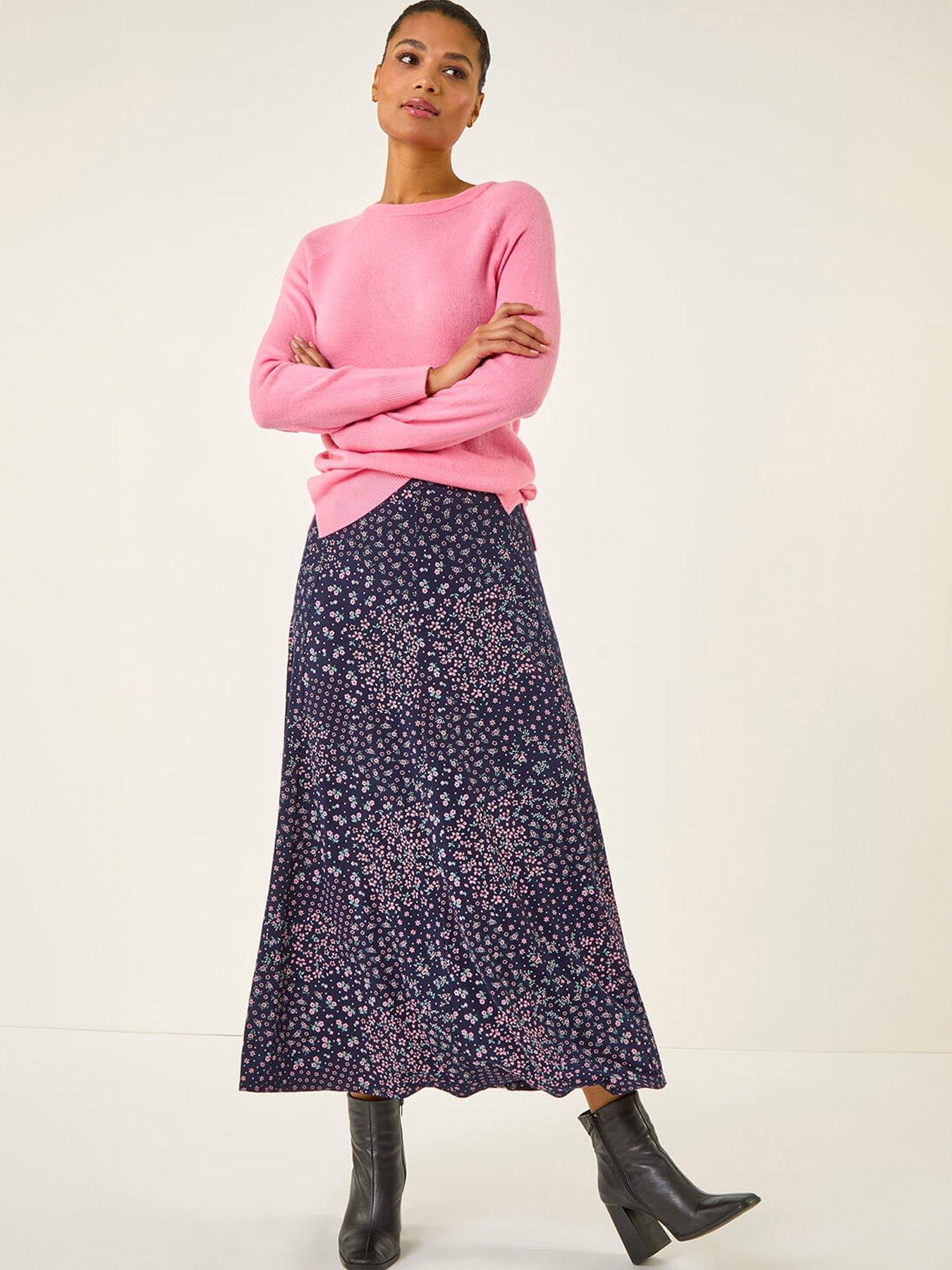roman-linear-floral-print-stretch-midi-skirtback