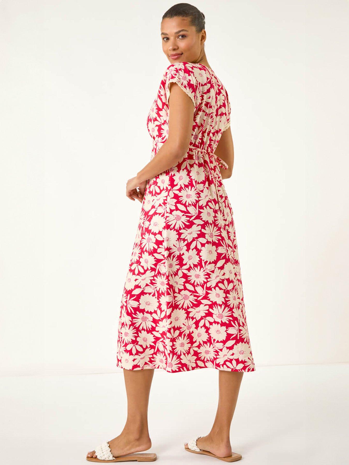 roman-daisy-print-lace-trim-midi-dressstillFront