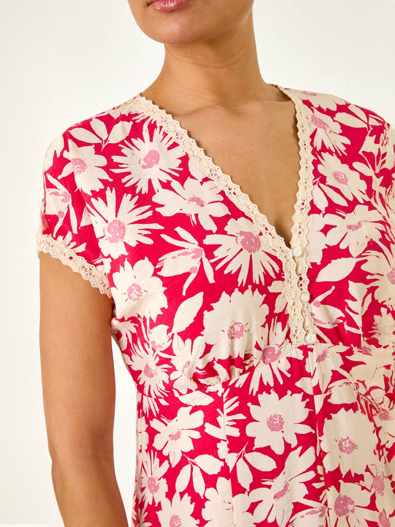 roman-daisy-print-lace-trim-midi-dressdetail