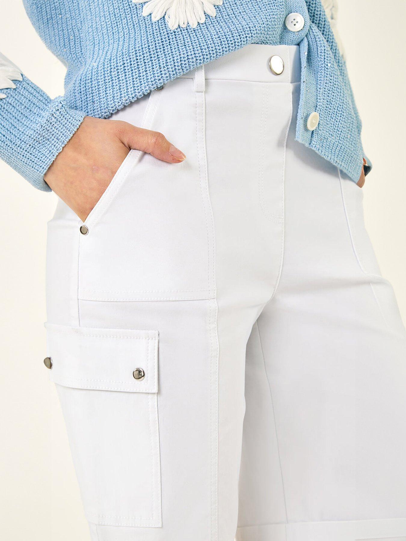 Image 5 of 5 of Roman Cargo Seam Shorts - White