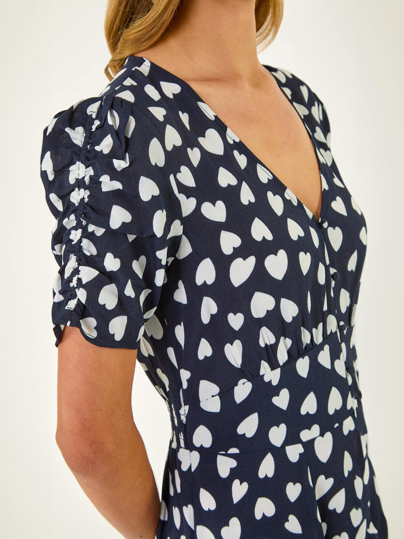 roman-heart-print-ruched-midi-dressdetail