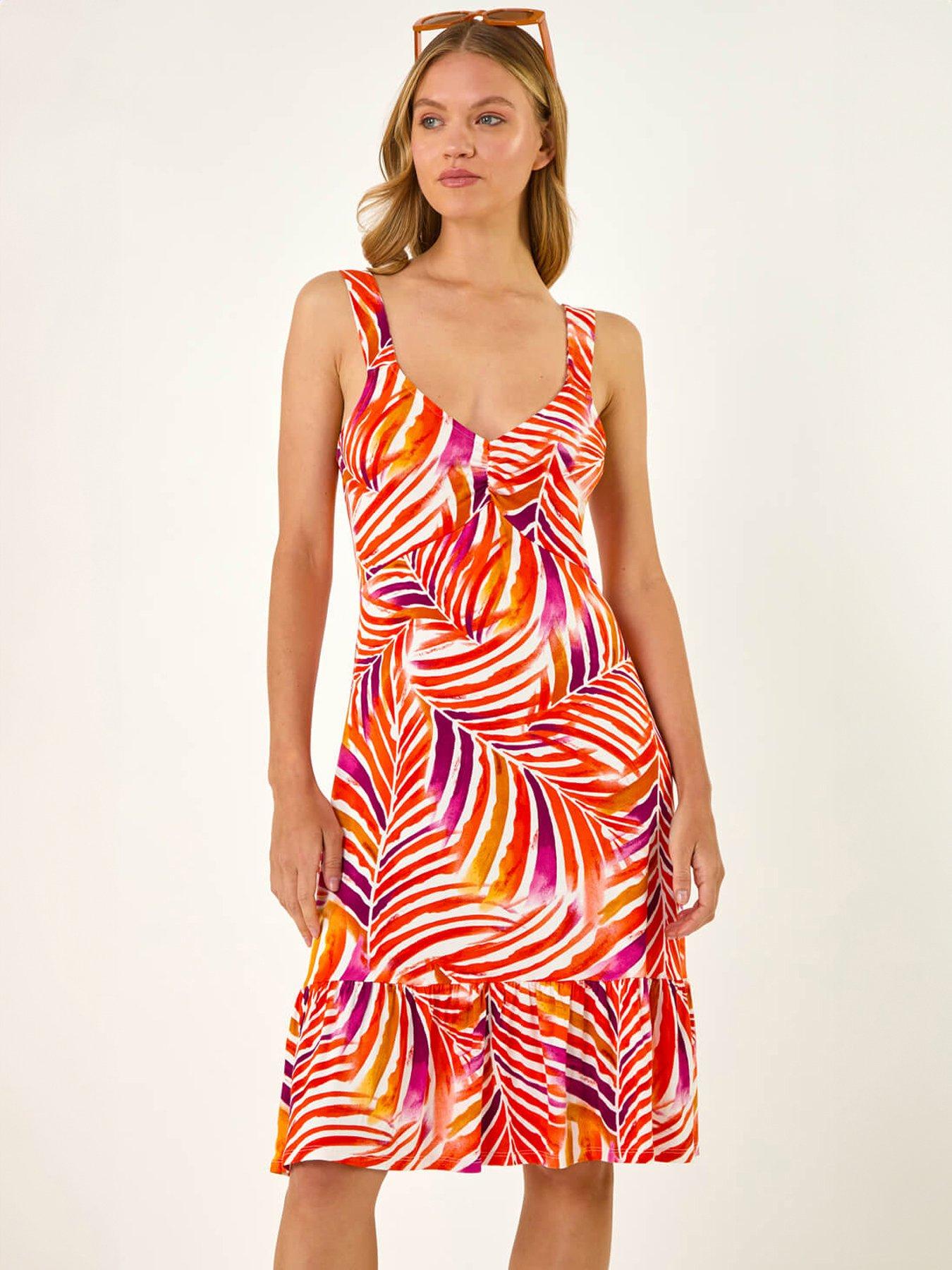 roman-abstract-print-v-neck-frill-dressfront