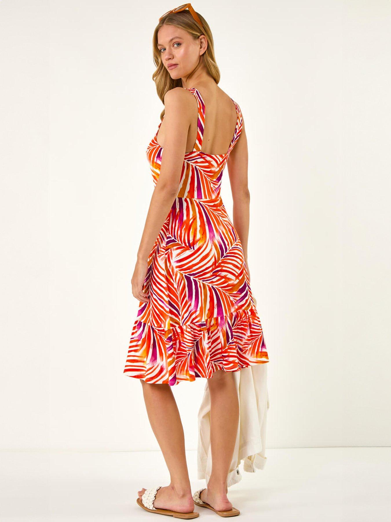 roman-abstract-print-v-neck-frill-dressstillFront