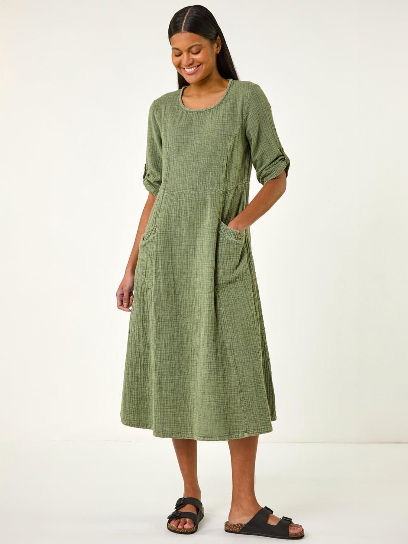 roman-textured-a-line-midi-dressfront