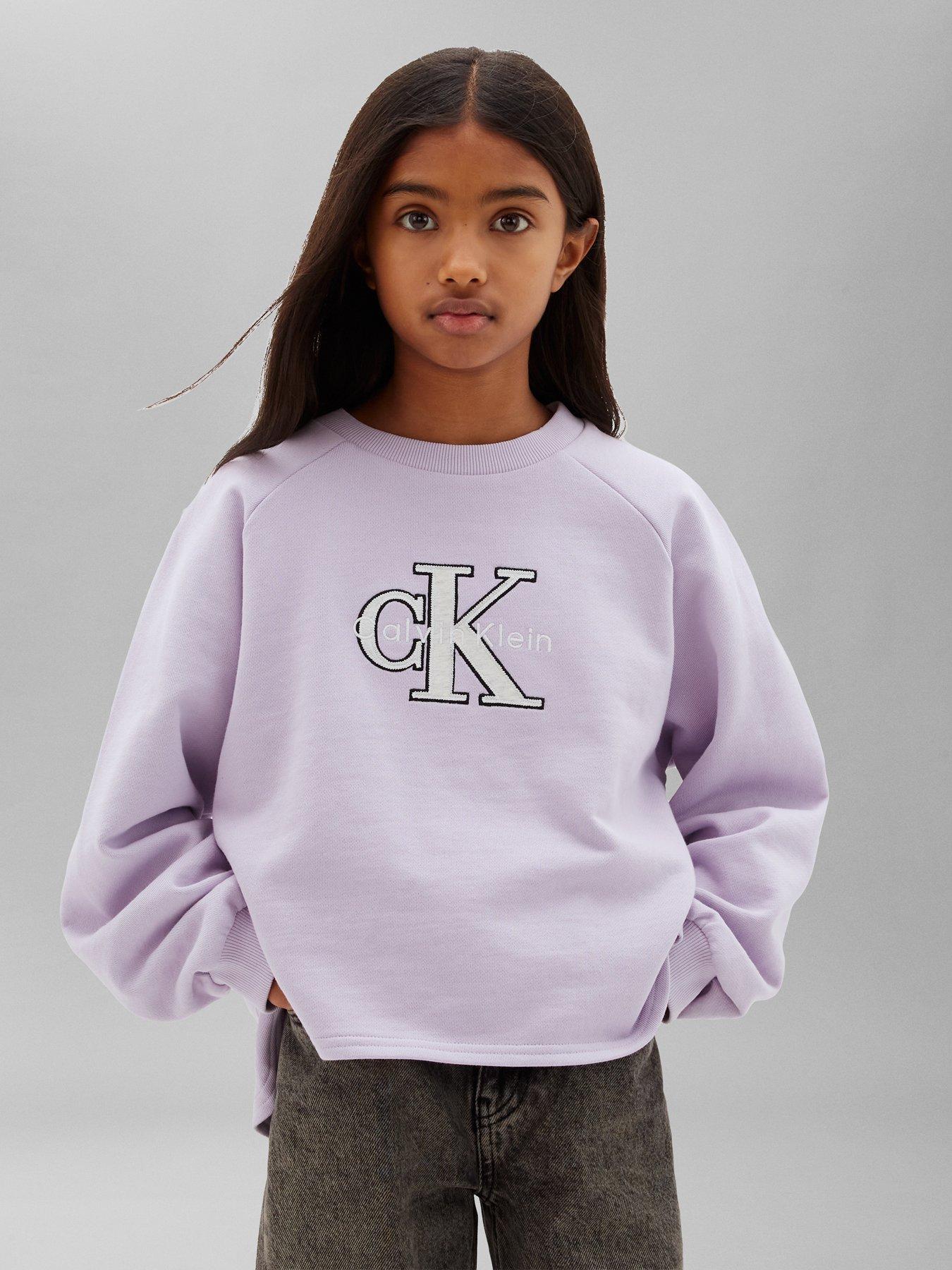 Calvin Klein Jeans Kids' High-Lo Logo Sweatshirt - Orchid Petal