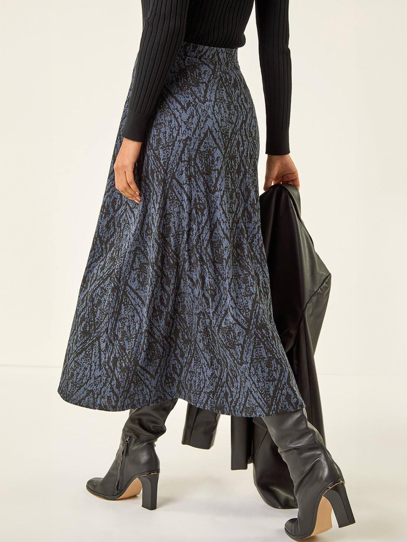 roman-abstract-diamond-print-midi-skirtstillFront