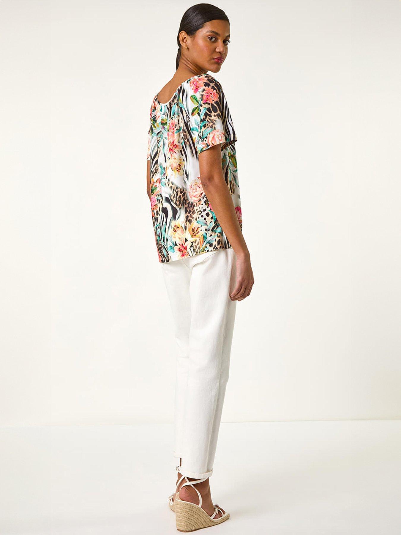 roman-animal-floral-notch-neck-topstillFront