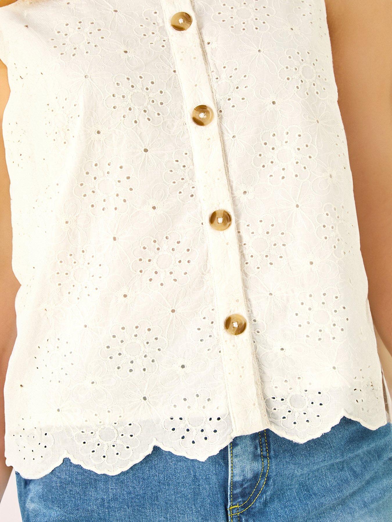 Image 5 of 5 of Roman Dusk Broderie Button Blouse