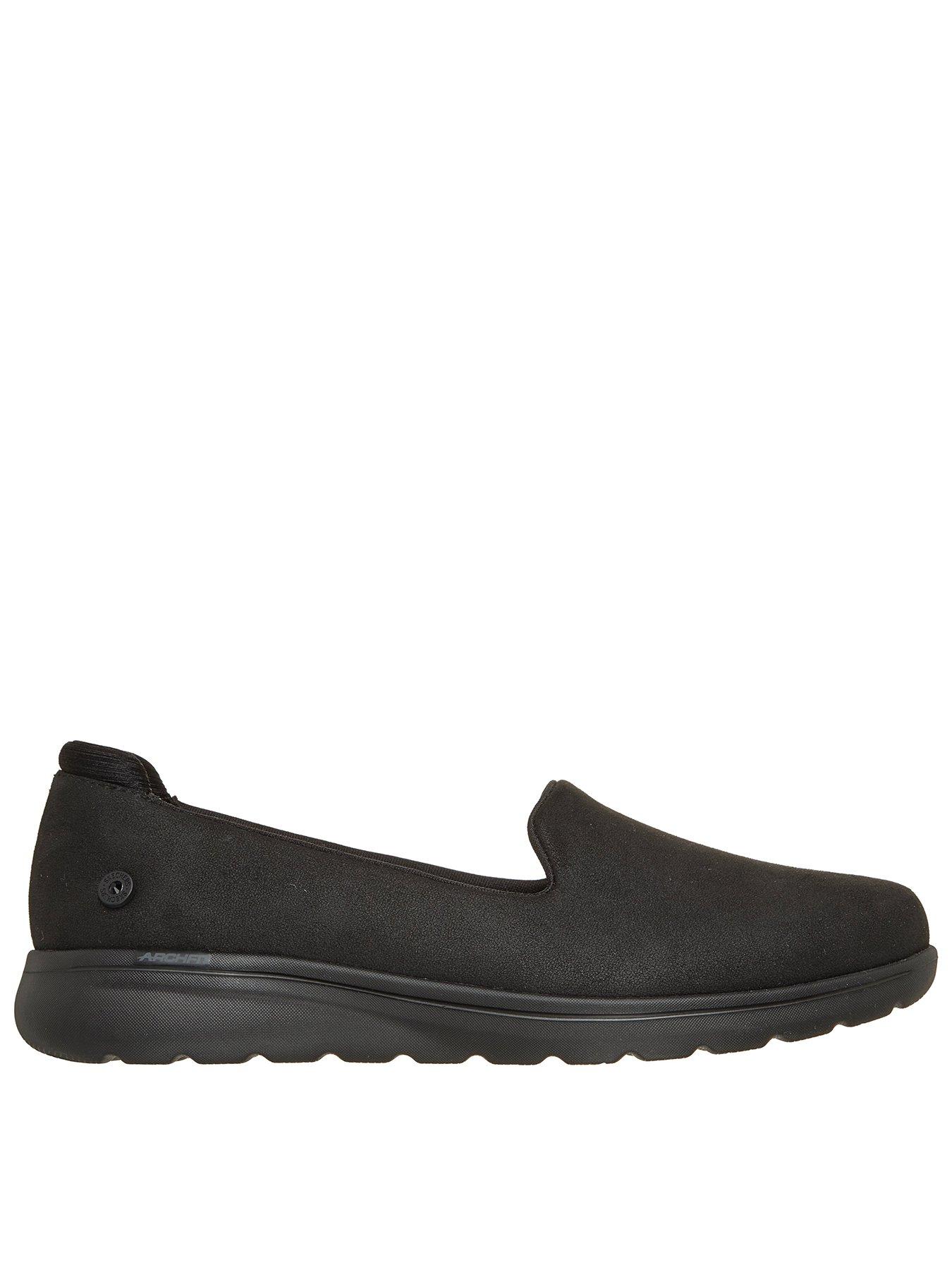 Skechers Women's Relaxed Fit: Arch Fit N-Joy Lite - Allegra Shoes in Black, Size 5, Vegan, Machine Washable