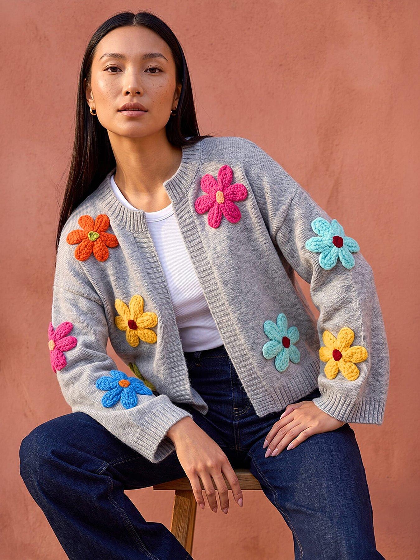 Roman Multi Floral Knit Cardigan