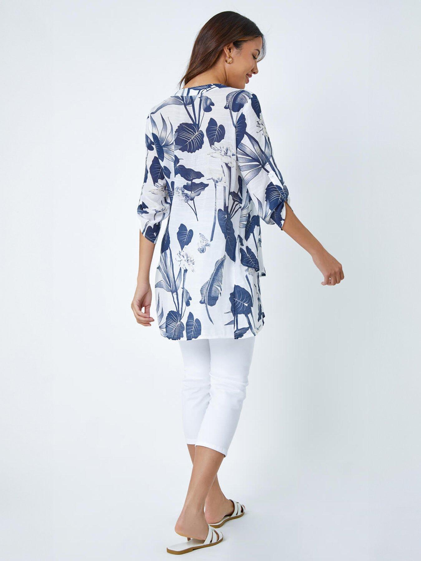 roman-palm-print-wrap-hem-tunic-topstillFront