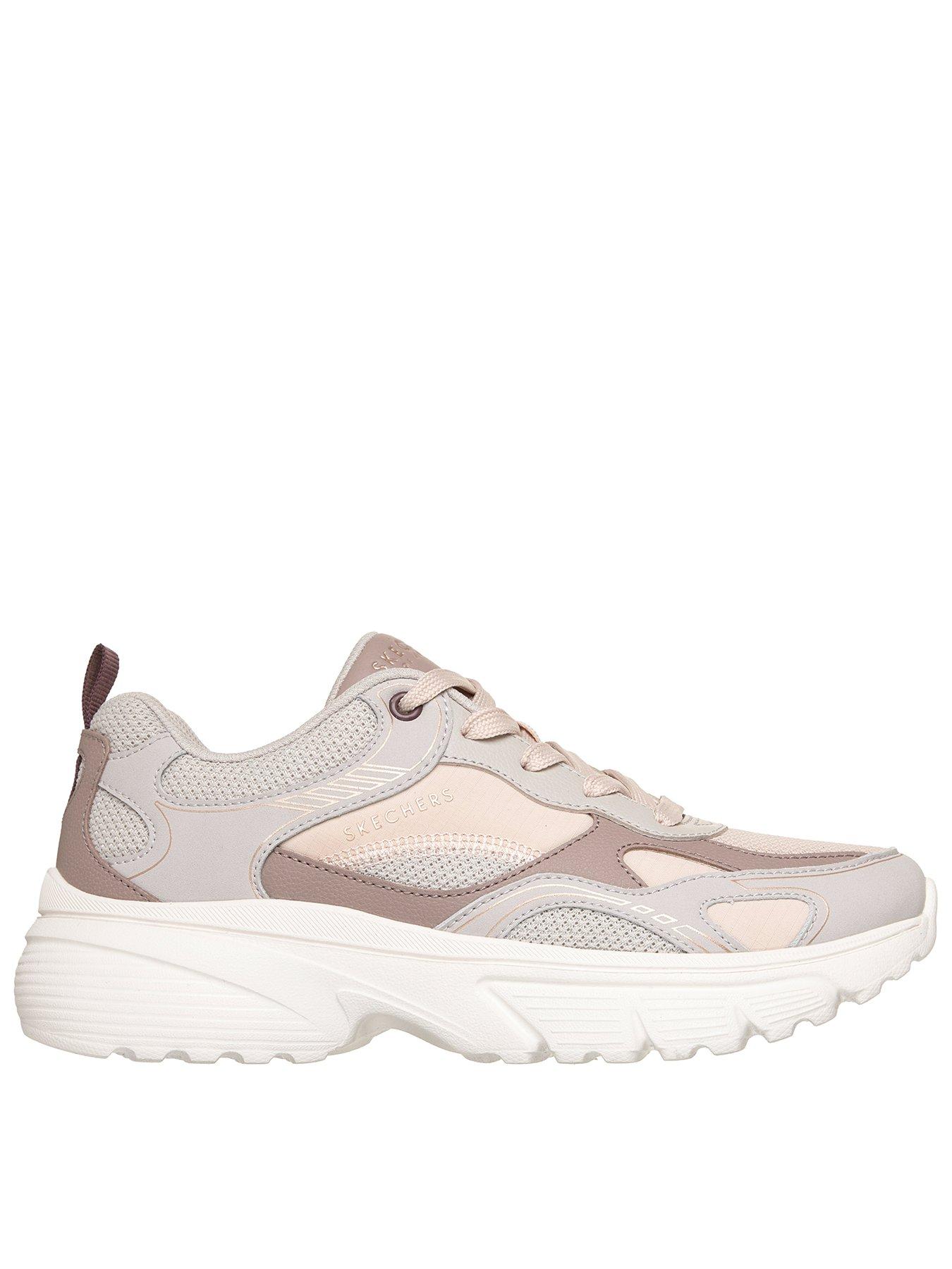 Skechers Womens E'Clypse Lite Lunar Walks Memory Foam Trainers - Natural