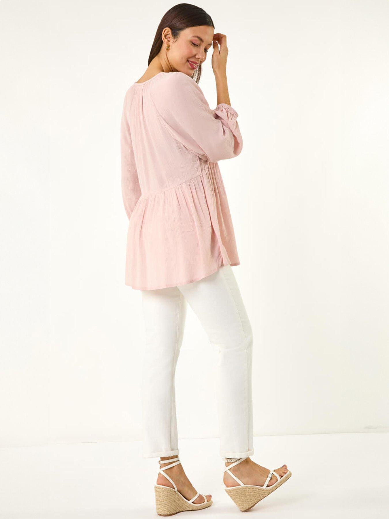 Image 2 of 5 of Roman Shirred V-neck Top