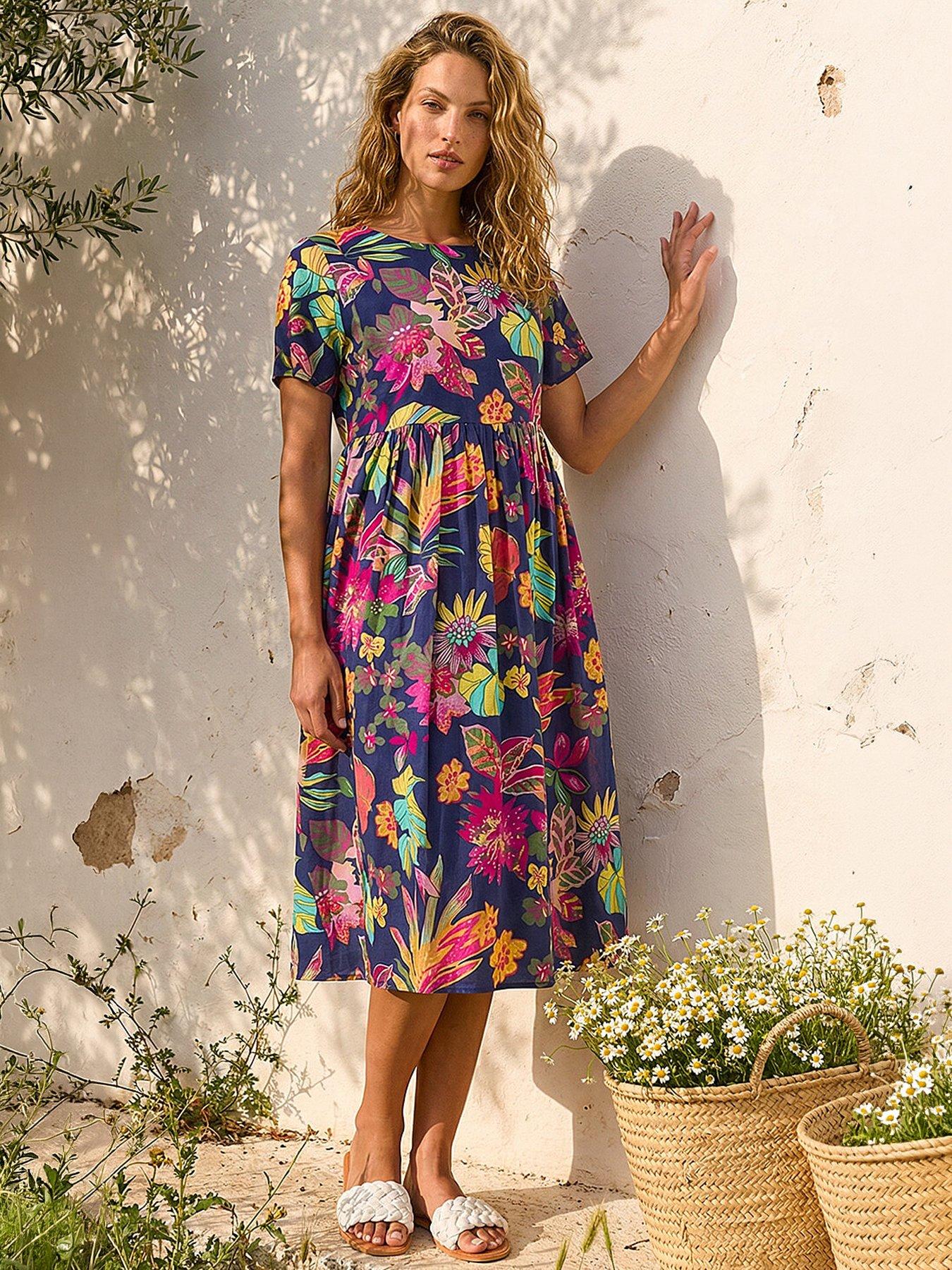 roman-floral-print-smock-midi-dressfront