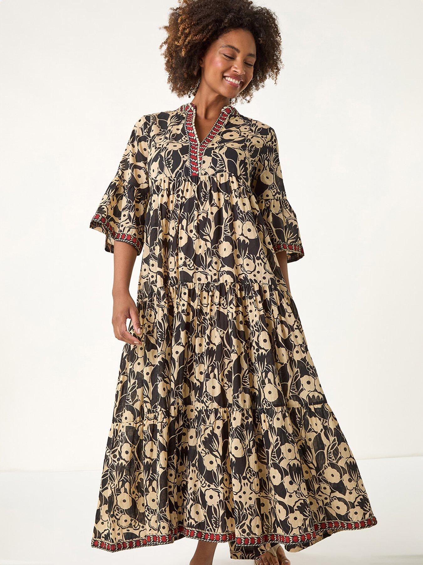 roman-floral-print-border-maxi-dressback
