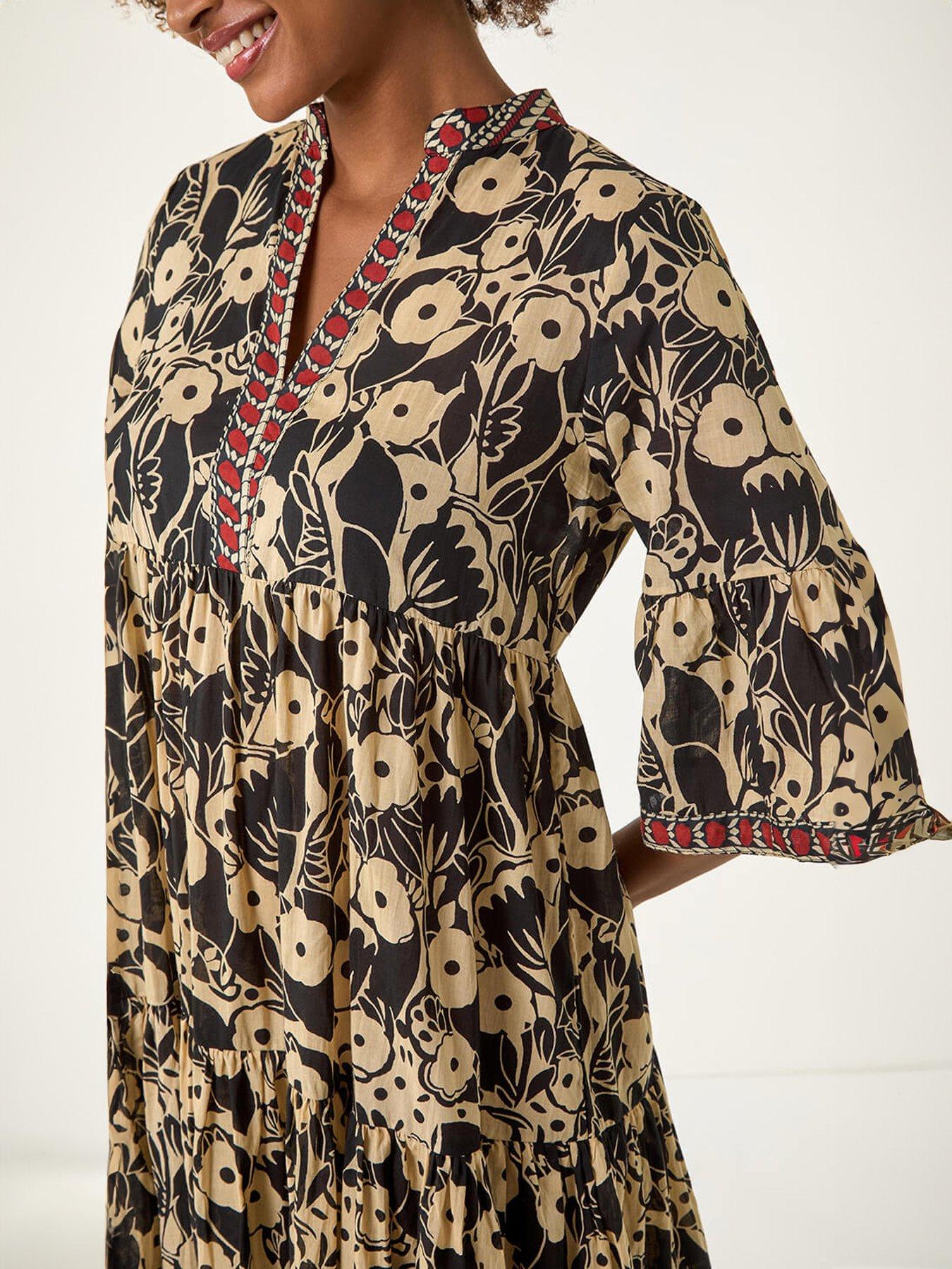 roman-floral-print-border-maxi-dressdetail