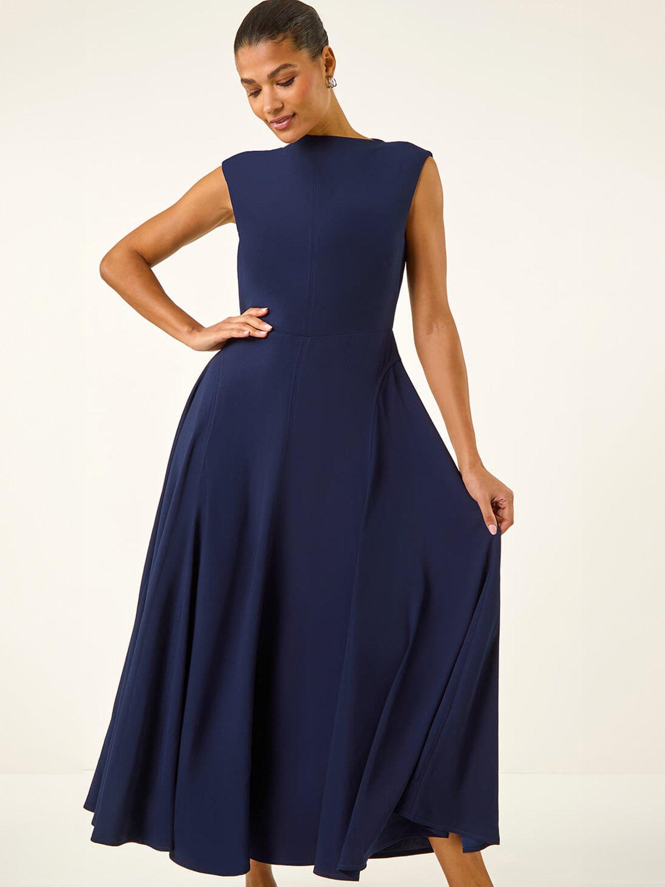 roman-high-neck-pleated-midi-dressoutfit