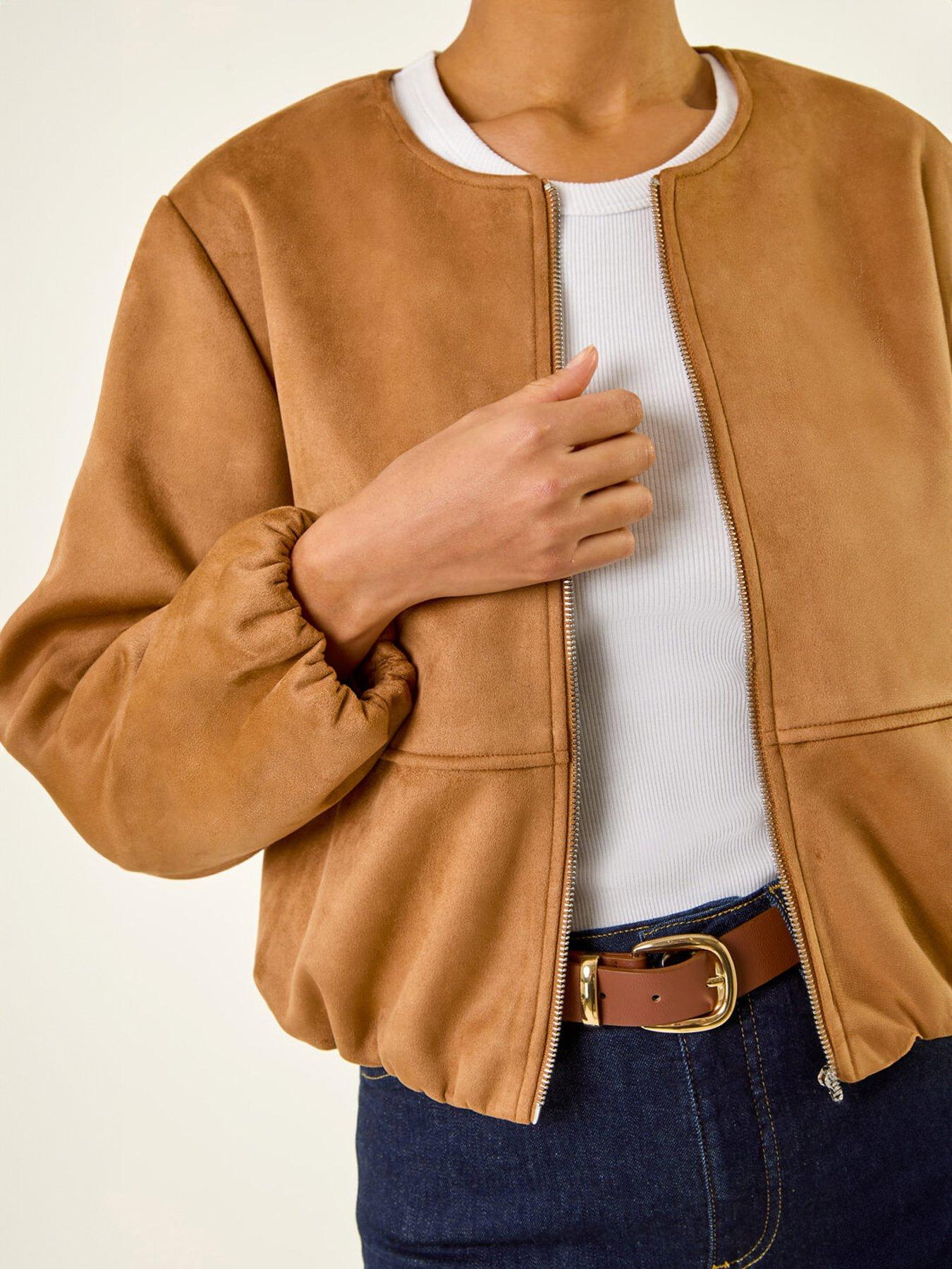 Image 5 of 5 of Roman Faux Suede Bubble Hem Jacket