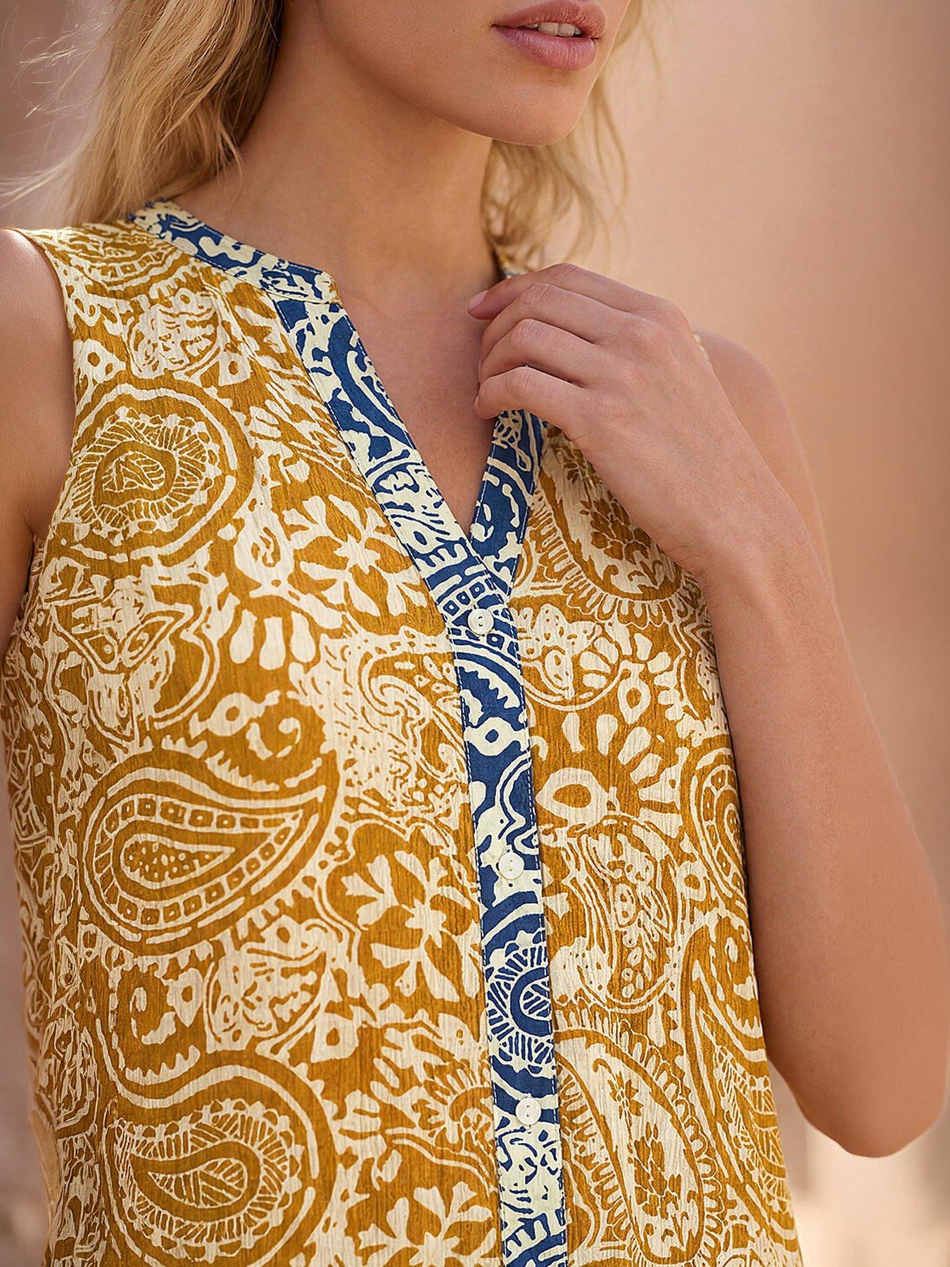 Image 2 of 4 of Roman Patchwork Print Tiered Maxi Dress
