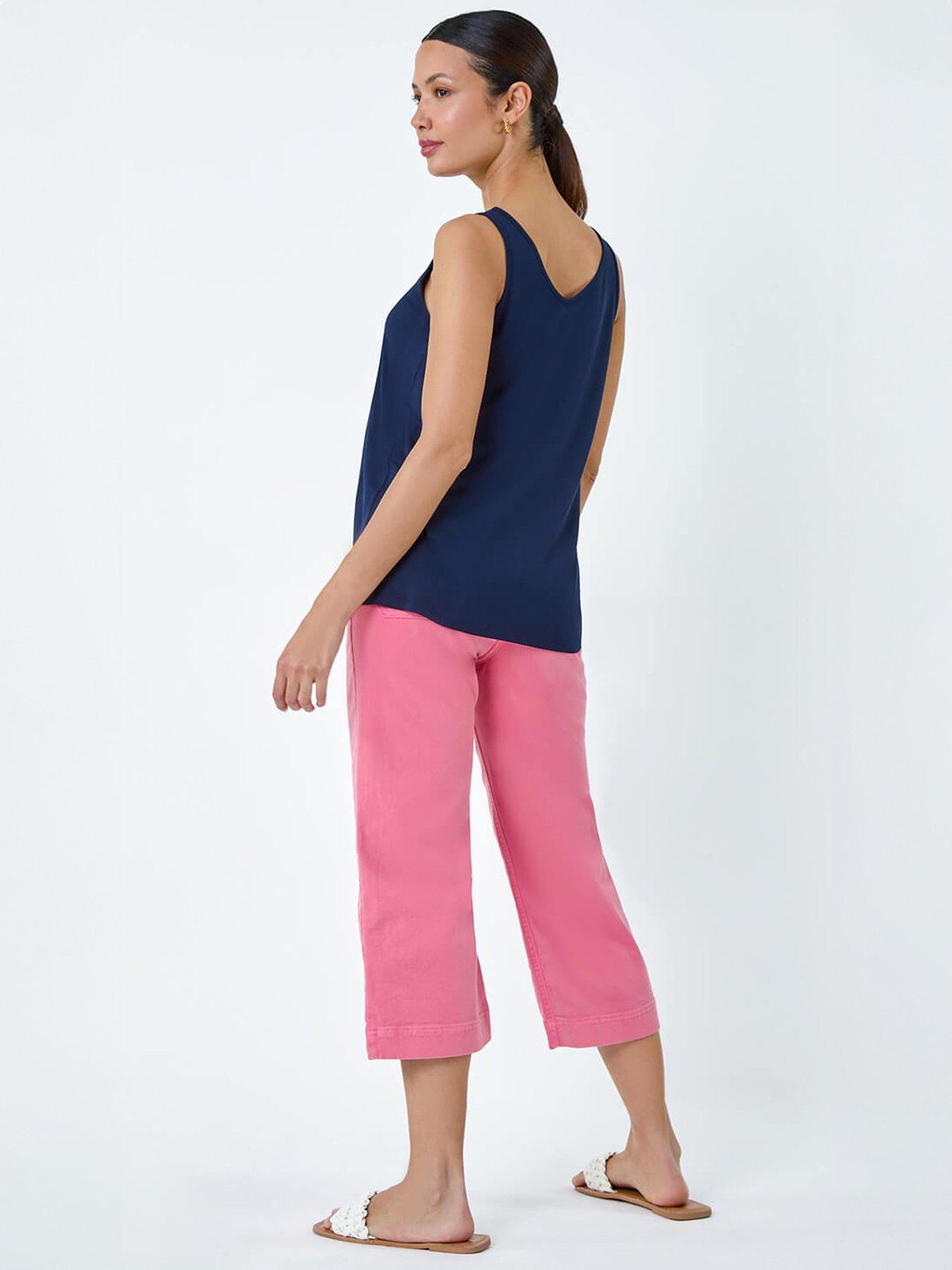 roman-plain-v-neck-stretch-jersey-vest-topstillFront
