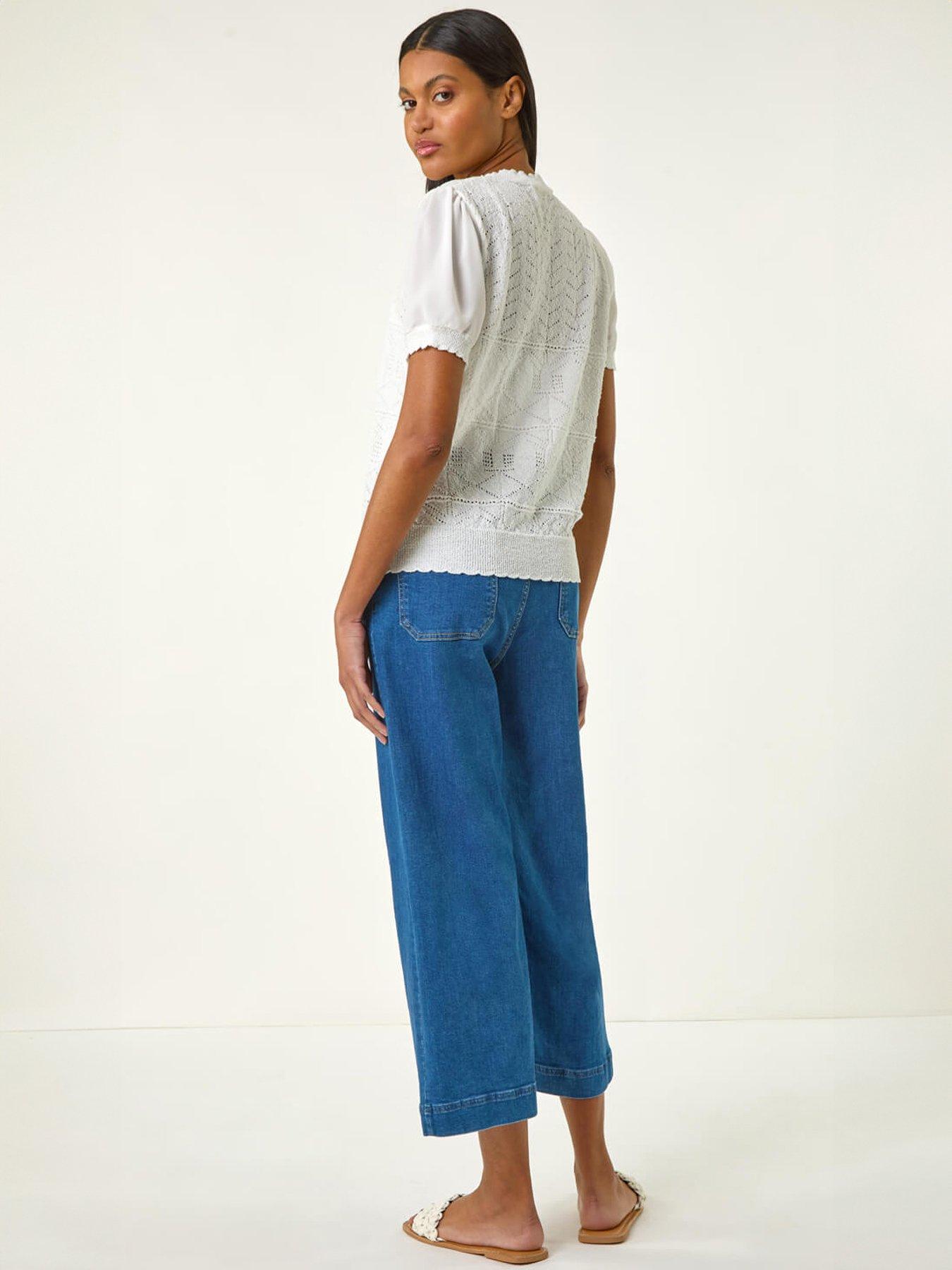 Image 2 of 5 of Roman Pointelle Knit Tee