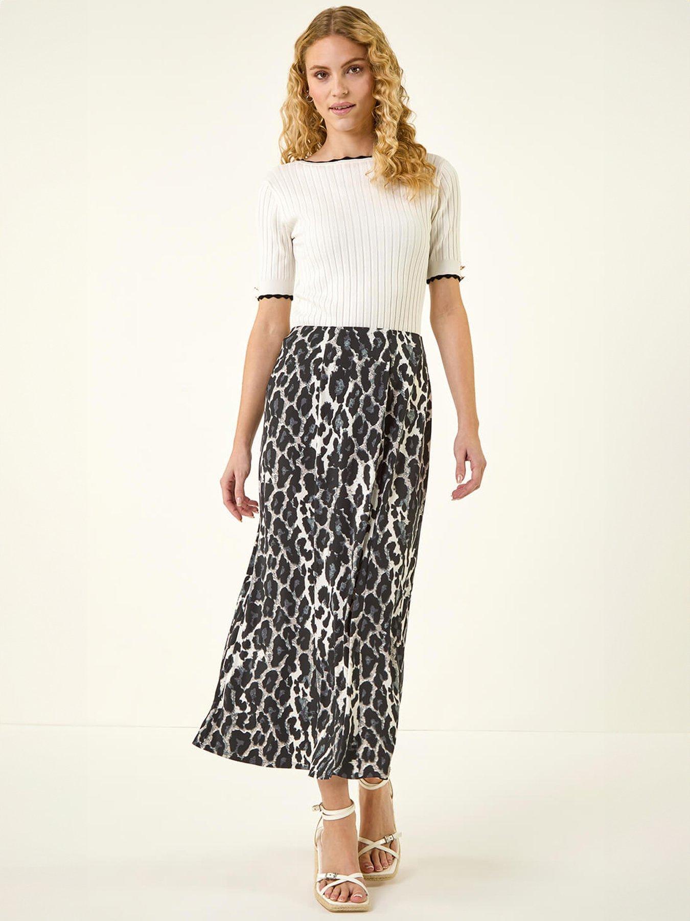 Image 3 of 5 of Roman Animal Print Maxi Skirt