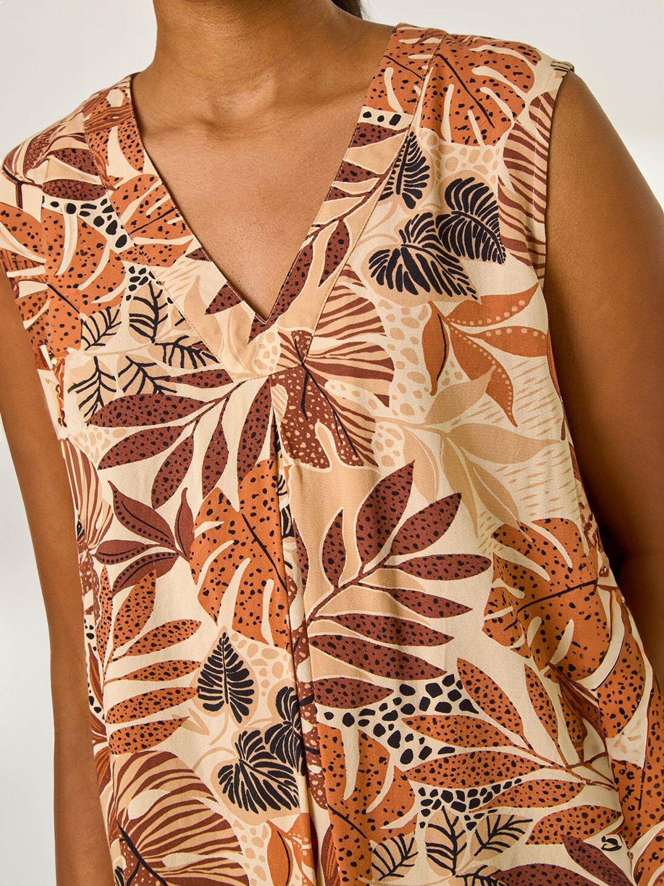 Image 5 of 5 of Roman Leaf V-neck Vest Top