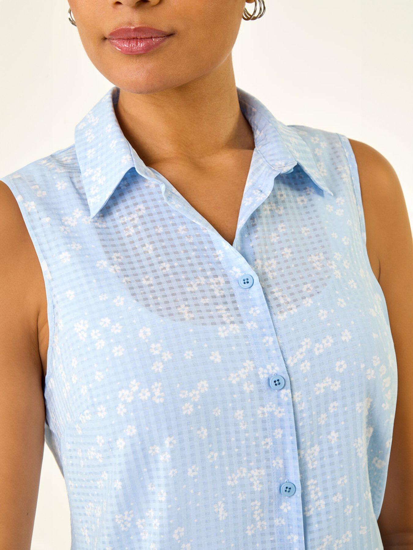 Image 5 of 5 of Roman Ditsy Floral Sleeveless Blouse