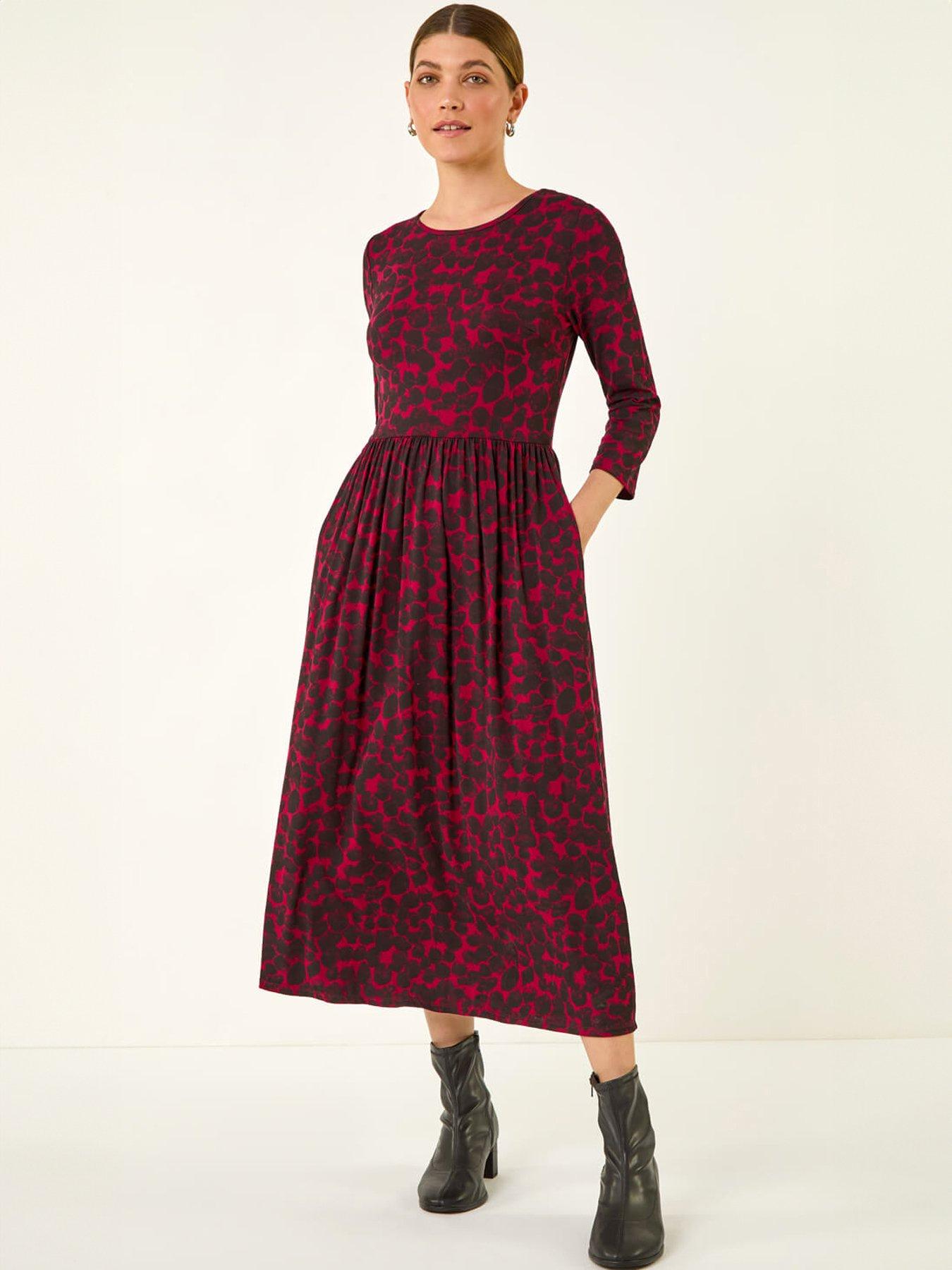 roman-abstract-spot-stretch-midi-dressfront