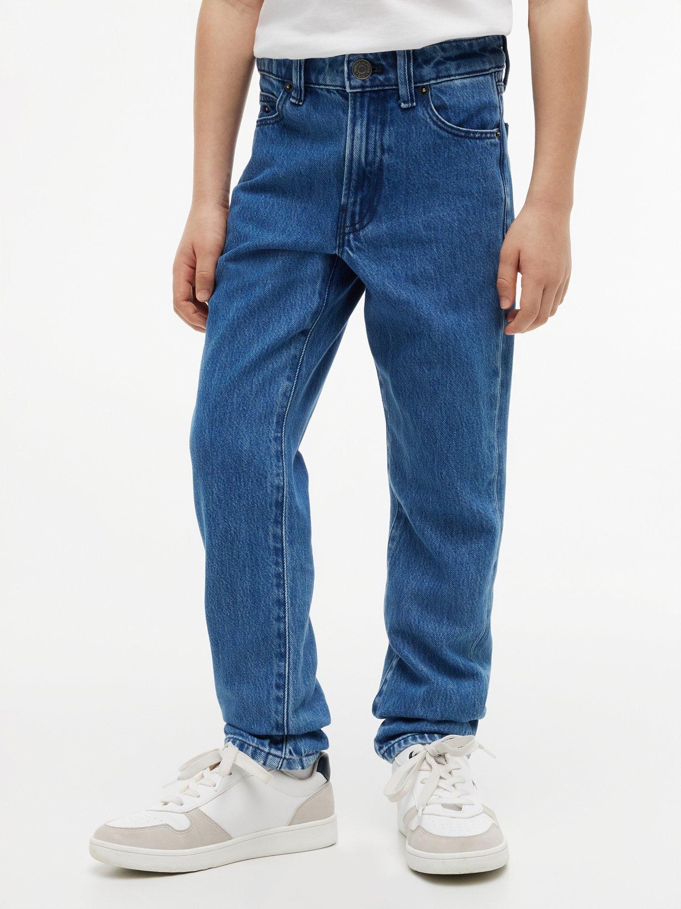 Tommy Hilfiger Flag Embroidery Faded Straight Jeans - Denim Medium 01