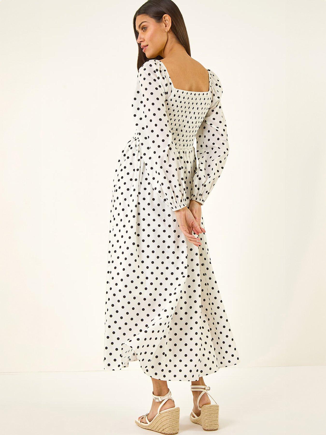 roman-spot-shirred-midi-dressstillFront